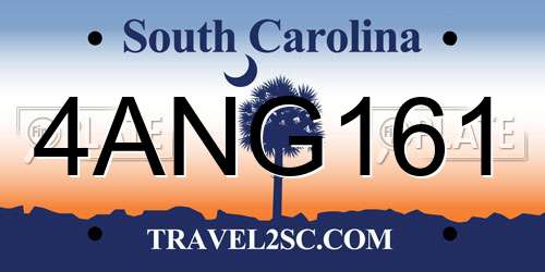 4ANG161 South Carolina License Plate