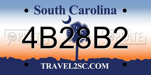 4B28B2 South Carolina License Plate