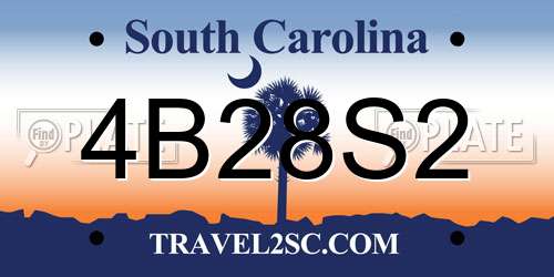 4B28S2 South Carolina License Plate