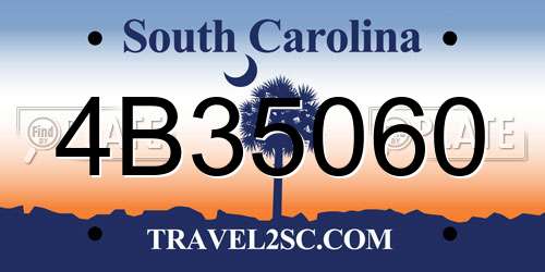 4B35060 South Carolina License Plate