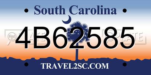 4B62585 South Carolina License Plate