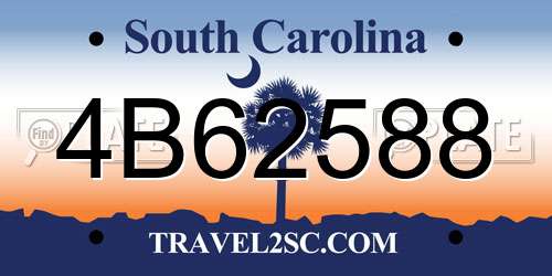 4B62588 South Carolina License Plate