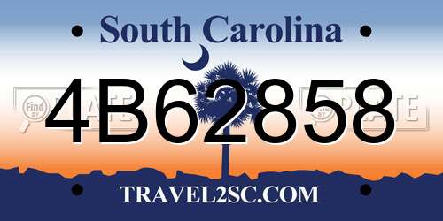 4B62858 South Carolina License Plate