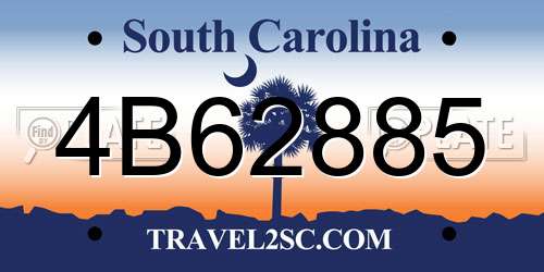 4B62885 South Carolina License Plate