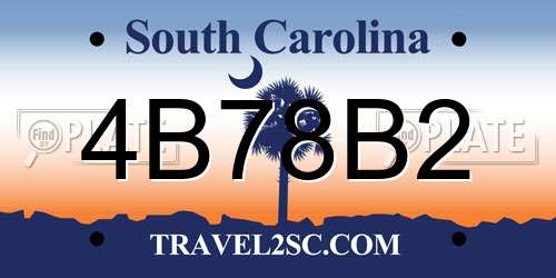4B78B2 South Carolina License Plate