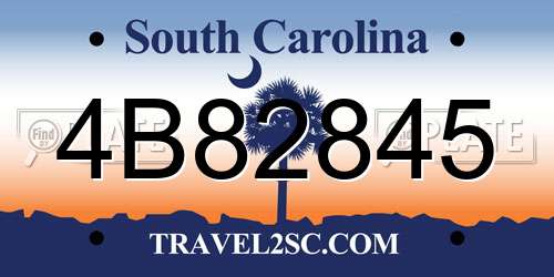 4B82845 South Carolina License Plate