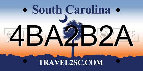 4BA2B2A South Carolina License Plate