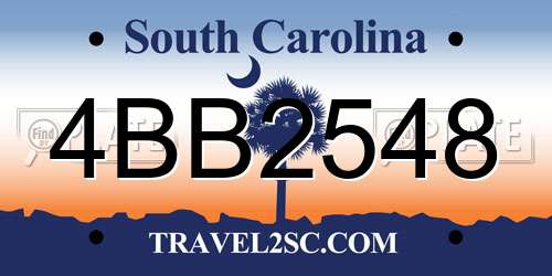 4BB2548 South Carolina License Plate
