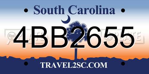 4BB2655 South Carolina License Plate