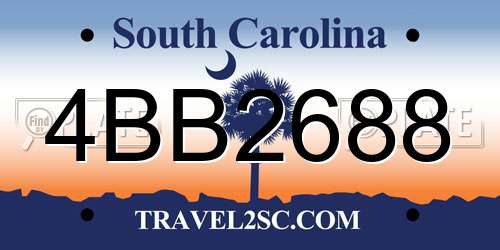 4BB2688 South Carolina License Plate
