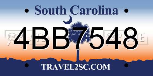 4BB7548 South Carolina License Plate