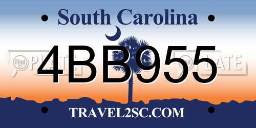4BB955 South Carolina License Plate