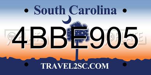 4BBE905 South Carolina License Plate