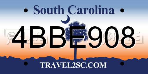 4BBE908 South Carolina License Plate