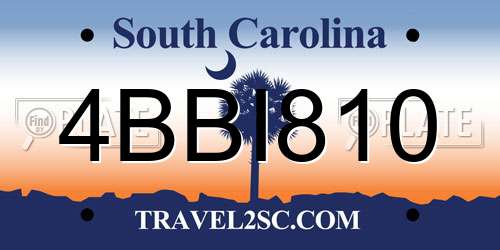 4BBI810 South Carolina License Plate