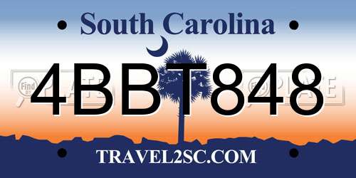 4BBT848 South Carolina License Plate