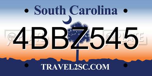4BBZ545 South Carolina License Plate
