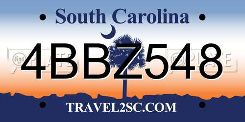 4BBZ548 South Carolina License Plate