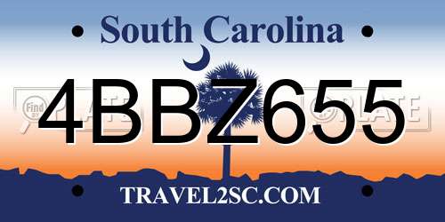 4BBZ655 South Carolina License Plate