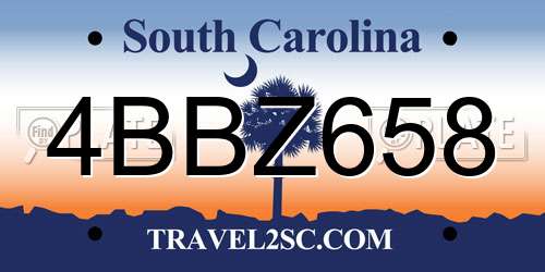4BBZ658 South Carolina License Plate