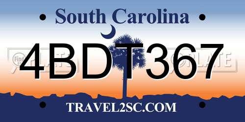 4BDT367 South Carolina License Plate
