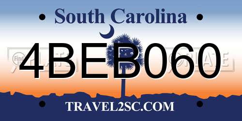 4BEB060 South Carolina License Plate