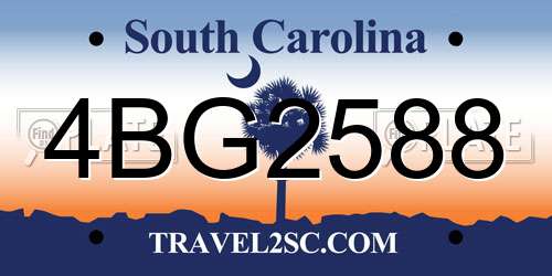 4BG2588 South Carolina License Plate