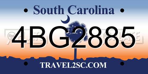 4BG2885 South Carolina License Plate