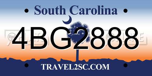 4BG2888 South Carolina License Plate