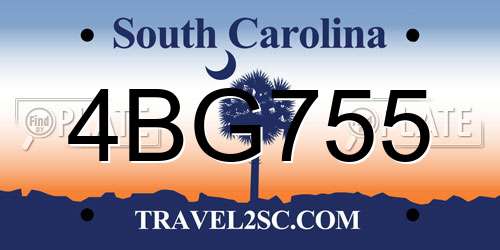 4BG755 South Carolina License Plate