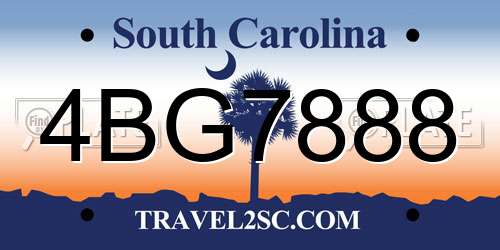 4BG7888 South Carolina License Plate
