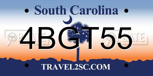 4BGT55 South Carolina License Plate