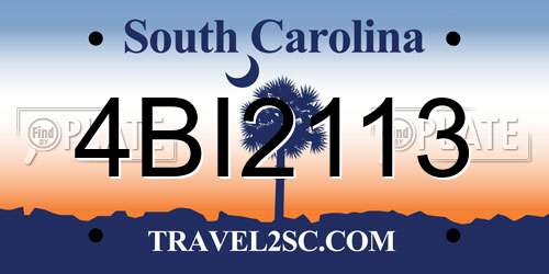 4BI2113 South Carolina License Plate