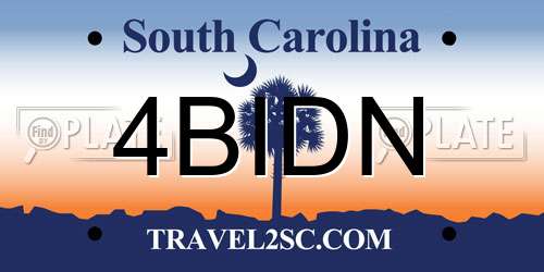 4BIDN South Carolina License Plate