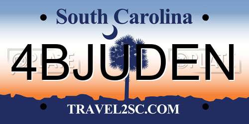 4BJUDEN South Carolina License Plate