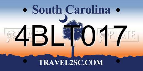 4BLT017 South Carolina License Plate