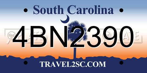 4BN2390 South Carolina License Plate