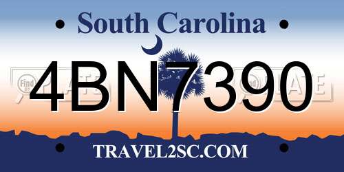 4BN7390 South Carolina License Plate