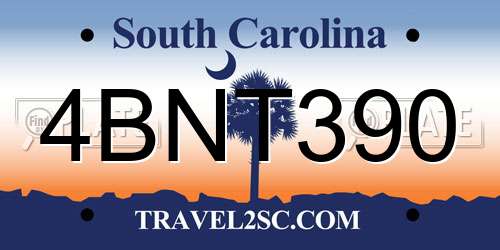 4BNT390 South Carolina License Plate