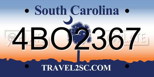 4BO2367 South Carolina License Plate