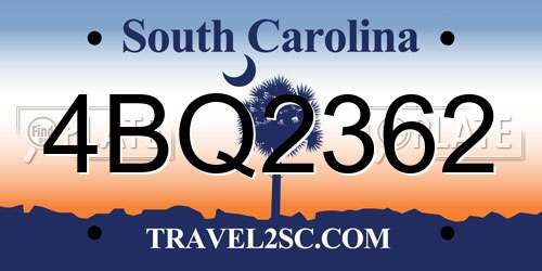 4BQ2362 South Carolina License Plate