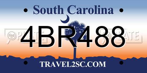 4BR488 South Carolina License Plate