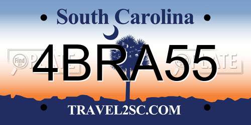 4BRA55 South Carolina License Plate