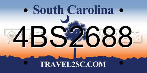 4BS2688 South Carolina License Plate