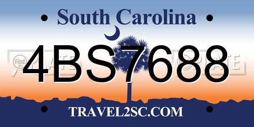 4BS7688 South Carolina License Plate