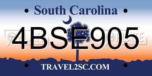 4BSE905 South Carolina License Plate