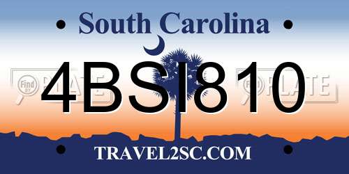 4BSI810 South Carolina License Plate