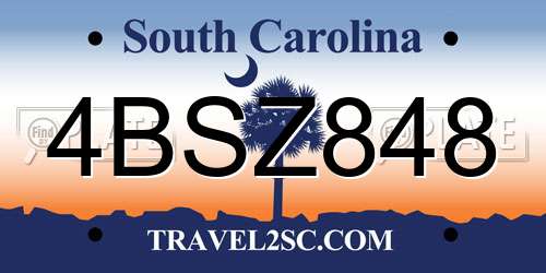 4BSZ848 South Carolina License Plate
