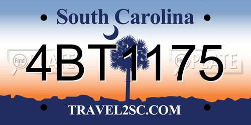 4BT1175 South Carolina License Plate