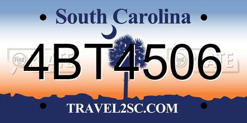 4BT4506 South Carolina License Plate
